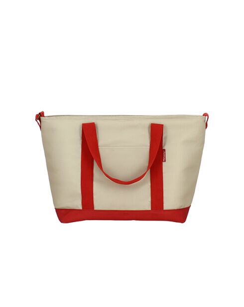 Colorama geïsoleerde lunchtas in beige en rode stof - 26l