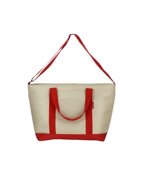 Colorama geïsoleerde lunchtas in beige en rode stof - 26l