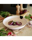 Set van 2 colorama aluminium braadpannen met roze handvat - 22/26cm