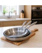 Set mit 3 Trinox-Bratpfannen aus Edelstahl, 24/28/30 cm