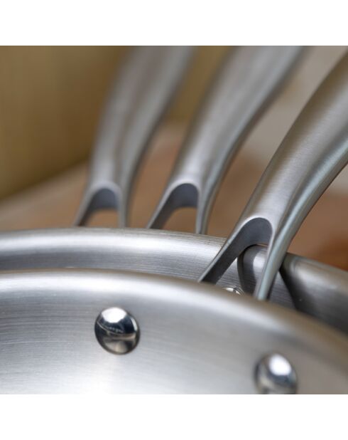 Set van 3 trinox roestvrijstalen braadpannen -24/28/30cm