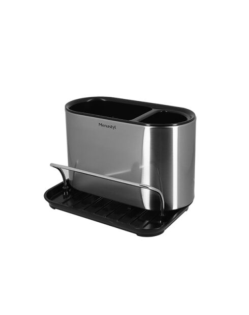 Organizador de acero inoxidable y plástico - 18 x 12 x 13 cm