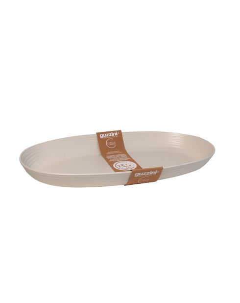 Plat de service Tierra blanc laiteux - 4,2x41 cm