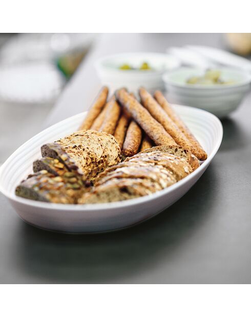 Plat de service Tierra blanc laiteux - 4,2x41 cm