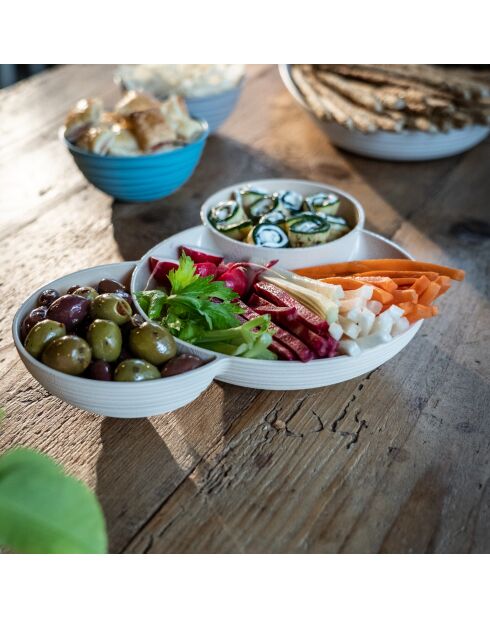 Plat à hors-d'oeuvre Tierra blanc laiteux - 5,2x29,5 cm