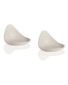 Lot 2 de assiettes snack blanc laiteux - 7,3x12 cm