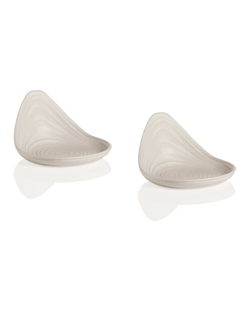 Lot 2 de assiettes snack blanc laiteux - 7,3x12 cm