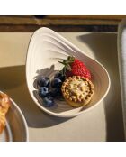 Lot 2 de assiettes snack blanc laiteux - 7,3x12 cm