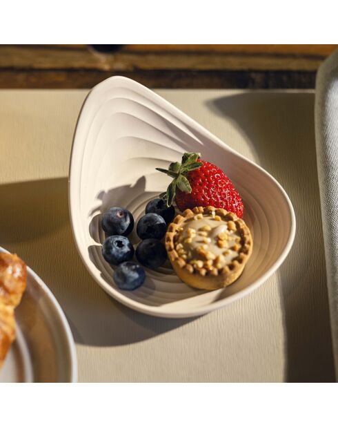 Lot 2 de assiettes snack blanc laiteux - 7,3x12 cm