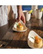 Lot 2 de assiettes snack blanc laiteux - 7,3x12 cm