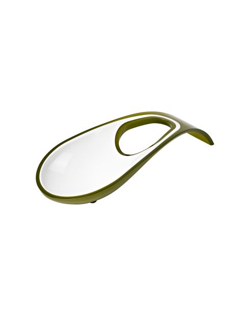 Repose-cuillere bicolore vert avocat - 4,5x24 cm