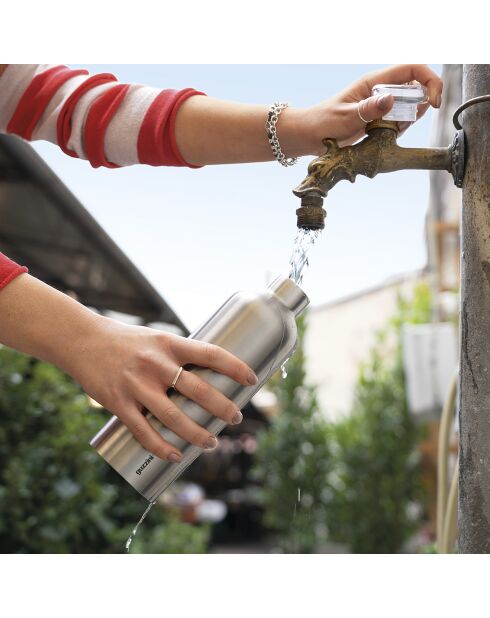 Bouteille isotherme de voyage Energy acier - 24x8 cm