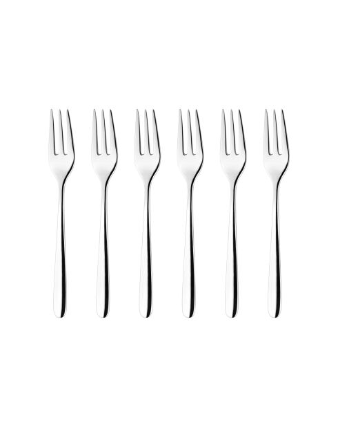 Set mit 6 kleinen Frida Stahlgabeln - 3,5x18 cm