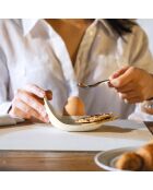 Set van 2 melkwitte eierdopjes - 7,3x12 cm