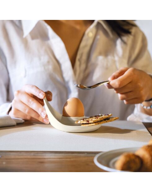 Set van 2 melkwitte eierdopjes - 7,3x12 cm