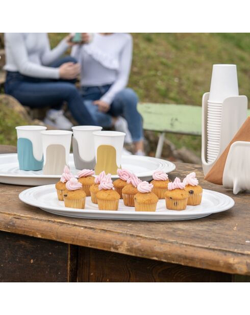 Plateau M Tierra blanc laiteux - 2x39 cm