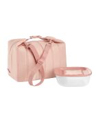 Lot grand sac isotherme avec compartiment fraicheur rose fleur de pêcher - 30x30 cm
