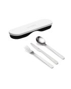 Weißes Store&Go Reisebesteck mit Box - 2x19 cm