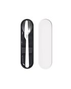 Weißes Store&Go Reisebesteck mit Box - 2x19 cm