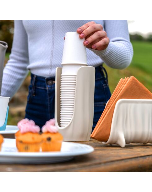 Tierra Becherspender milchig weiß - 18,5x9,5 cm