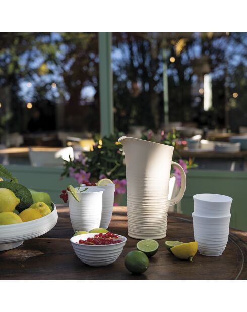 Carafe avec couvercle Tierra blanc laiteux - 26,9x18,7 cm