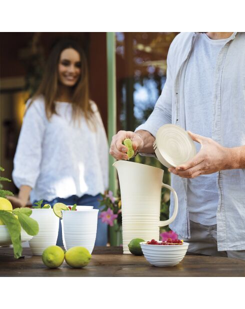Carafe avec couvercle Tierra blanc laiteux - 26,9x18,7 cm