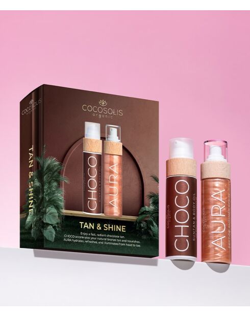Bräunungs- und Glanzset (Choco+Aura) - 110 ml + 100 ml