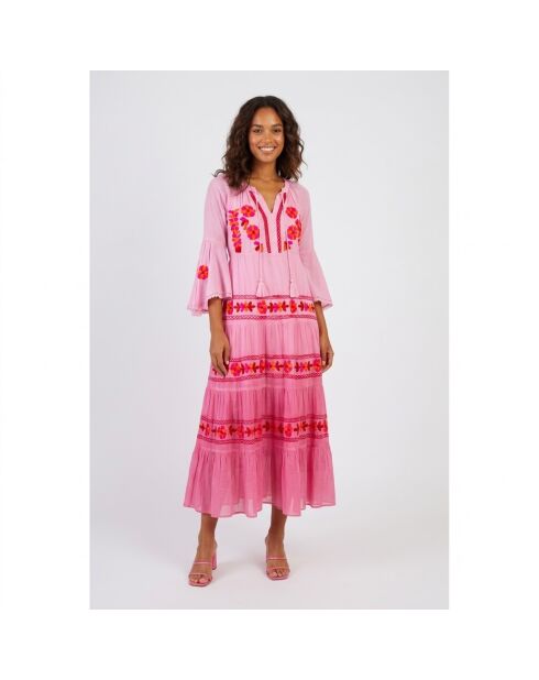 Robe en coton Caracas rose/nude