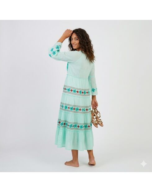 Robe en coton Caracas verte