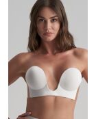 Elfenbeinfarbener U-förmiger nahtloser BH