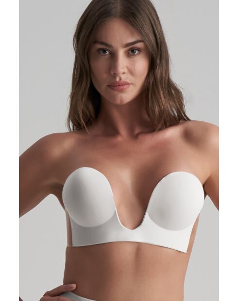 Elfenbeinfarbener U-förmiger nahtloser BH