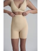 Beigefarbene unsichtbare Shorts mit hoher Taille