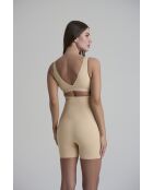 Beigefarbene unsichtbare Shorts mit hoher Taille