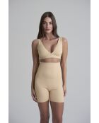 Beigefarbene unsichtbare Shorts mit hoher Taille