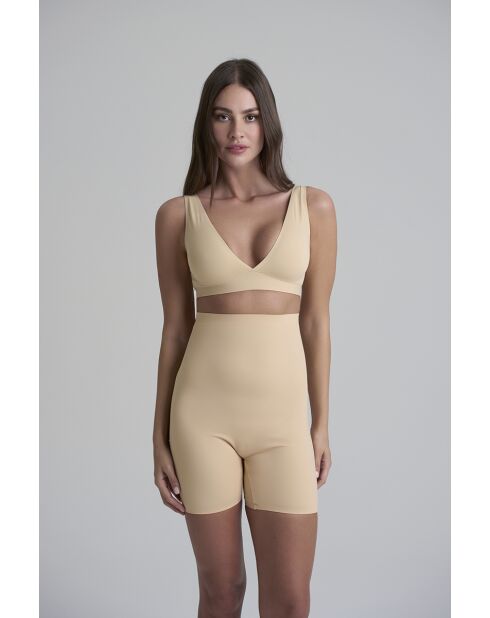 Short invisible taille haute beige