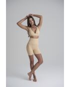 Beigefarbene unsichtbare Shorts mit hoher Taille