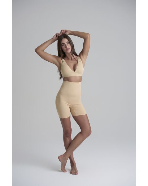 Short invisible taille haute beige