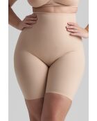 Pantaloncini modellanti beige a vita alta
