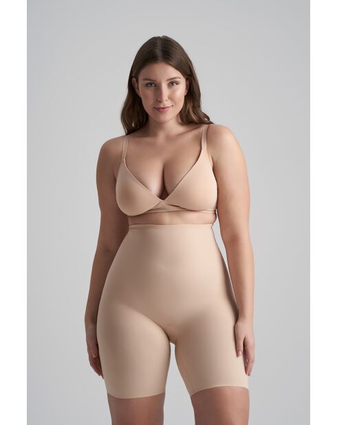 Short sculptant taille haute beige