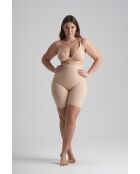 Pantaloncini modellanti beige a vita alta