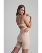 Pantaloncini modellanti beige a vita alta