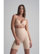 Pantaloncini modellanti beige a vita alta