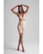 Pantaloncini modellanti beige a vita alta