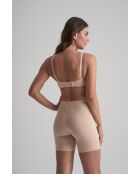 Smooth Essentials beigefarbene Shorts mit mittelhohem Bund