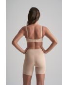 Smooth Essentials beigefarbene Shorts mit mittelhohem Bund