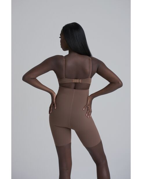 Short taille haute sculptant cocoa