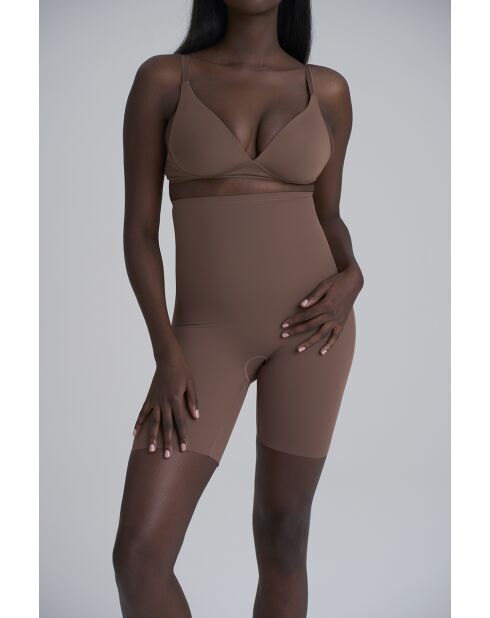 Short taille haute sculptant cocoa