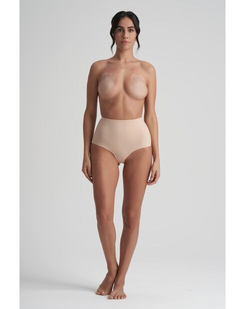 Beigefarbene Silikon-Push-up-Klebepads in Kaninchenform