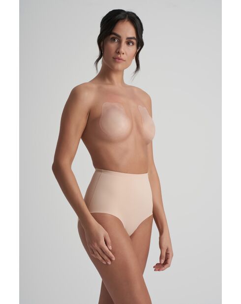 Beigefarbene Silikon-Push-up-Klebepads in Kaninchenform