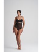 Perizoma a vita alta in tulle foderato nero